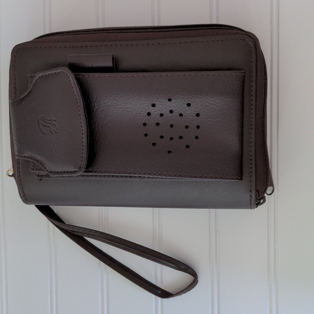 Philippe Amiel Brown Personal Day Planner Zippered Organizer New